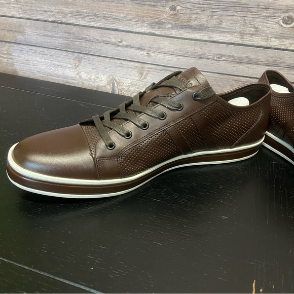 Kenneth Cole New York Men's Right On Cue Sneakers Brown Leather Lace Up Size 11 - Picture 4 of 15